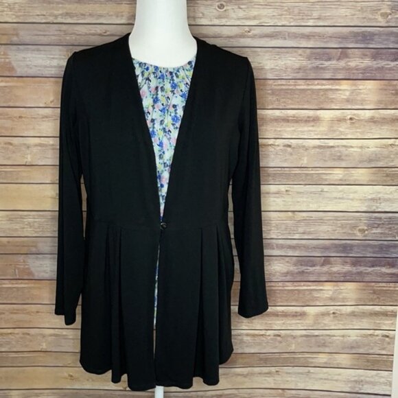 J. Jill Wearever Pleated Jacket | Small | Black - Picture 1 of 8
